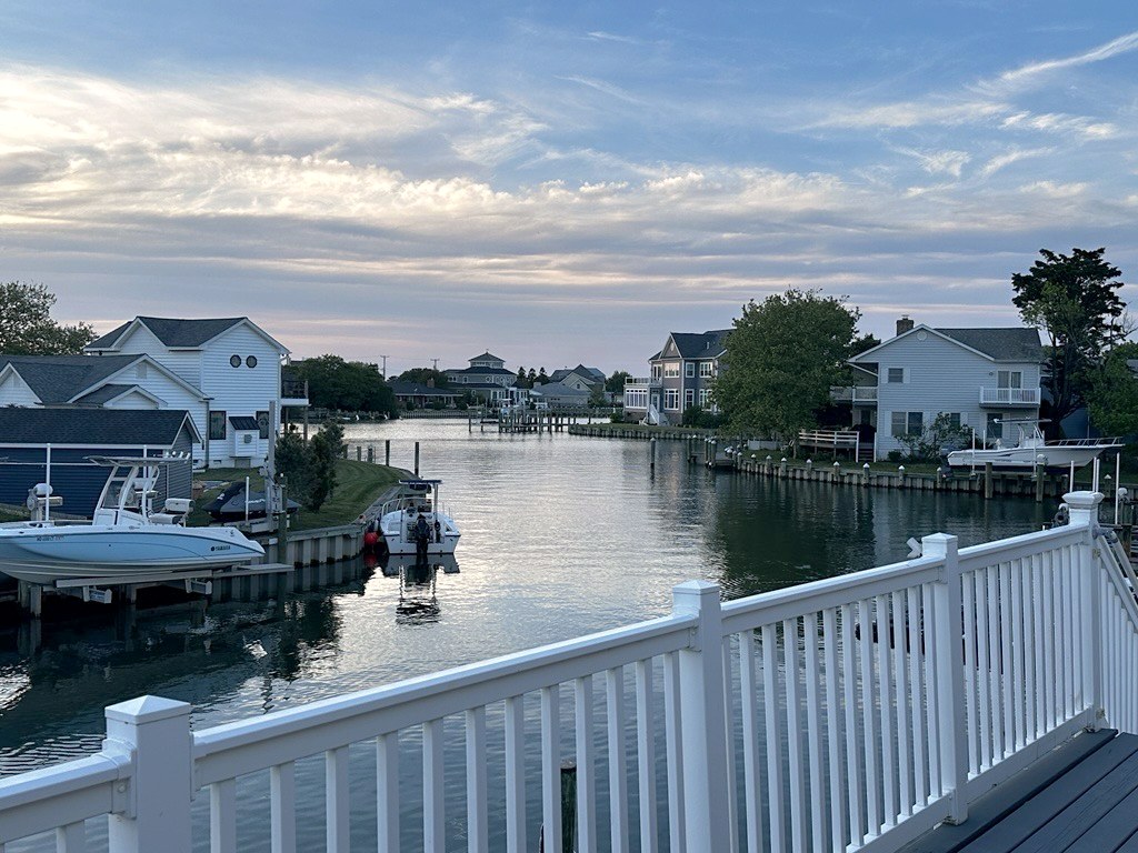Canal view from the deck at dusk